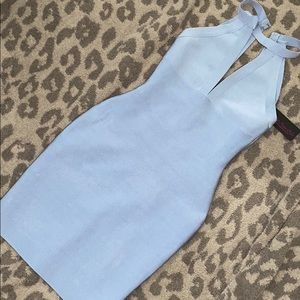 Hot Miami Styles Blue Bodycon Bandage Dress